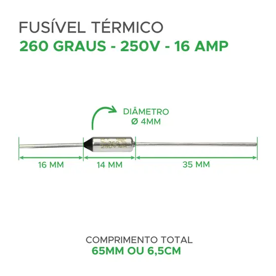 Fusível Térmico 16A - 260º - Imagem 2