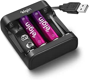 Carregador de Pilhas e Bateria Elgin USB, AA, AAA e 9V