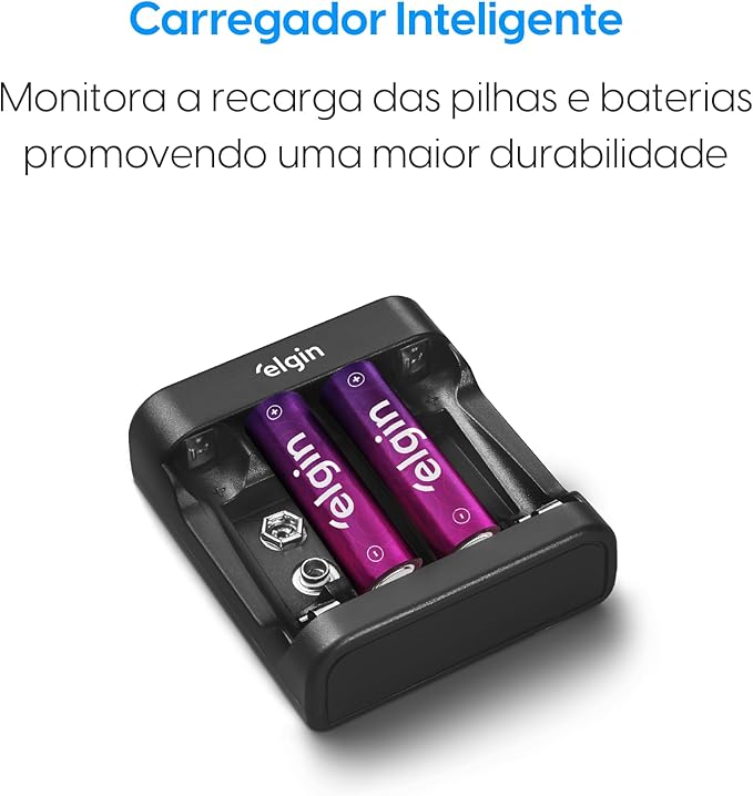 Carregador de Pilhas e Bateria Elgin USB, AA, AAA e 9V - Imagem 7