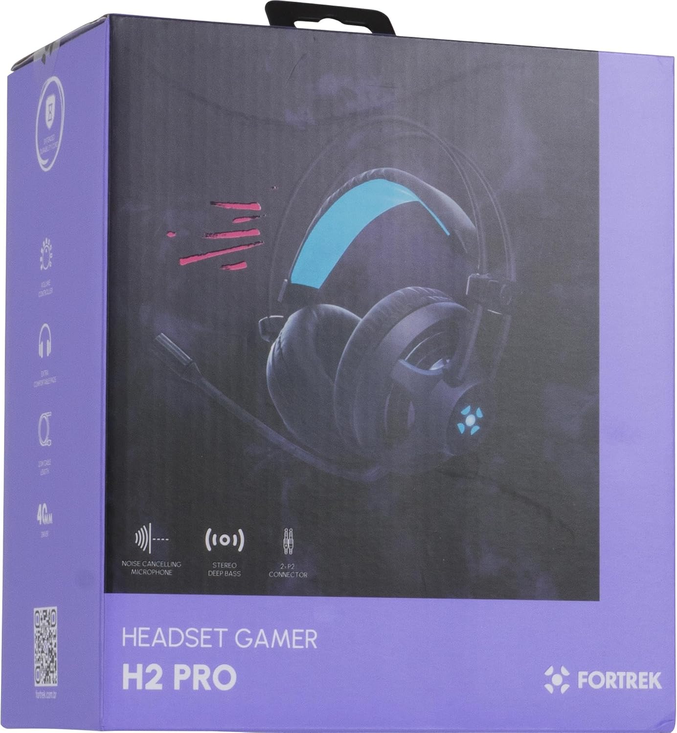 Headset Gamer Pro H2 – P3 / Áudio Imersivo com LED Azul - Imagem 6