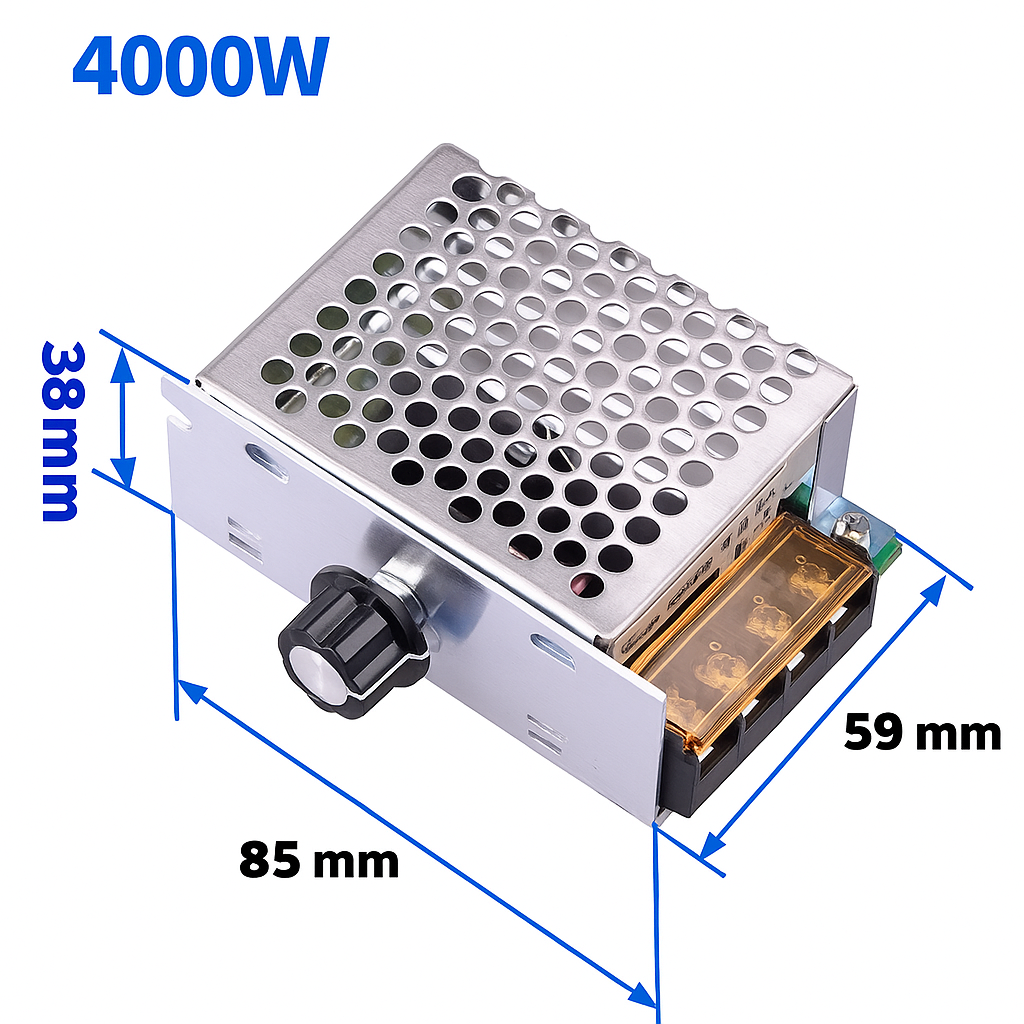 Dimmer Regulador de Tensão e Controle de Velocidade - 4000W / 220V - Imagem 2