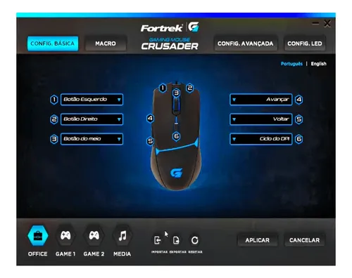 Mouse Gamer Crusader 12800 Dpi - Fortrek - Imagem 3