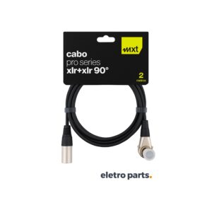 Cabo XLR Macho x XLR Fêmea 90º c/ 2 Metros - MXT Pro Series