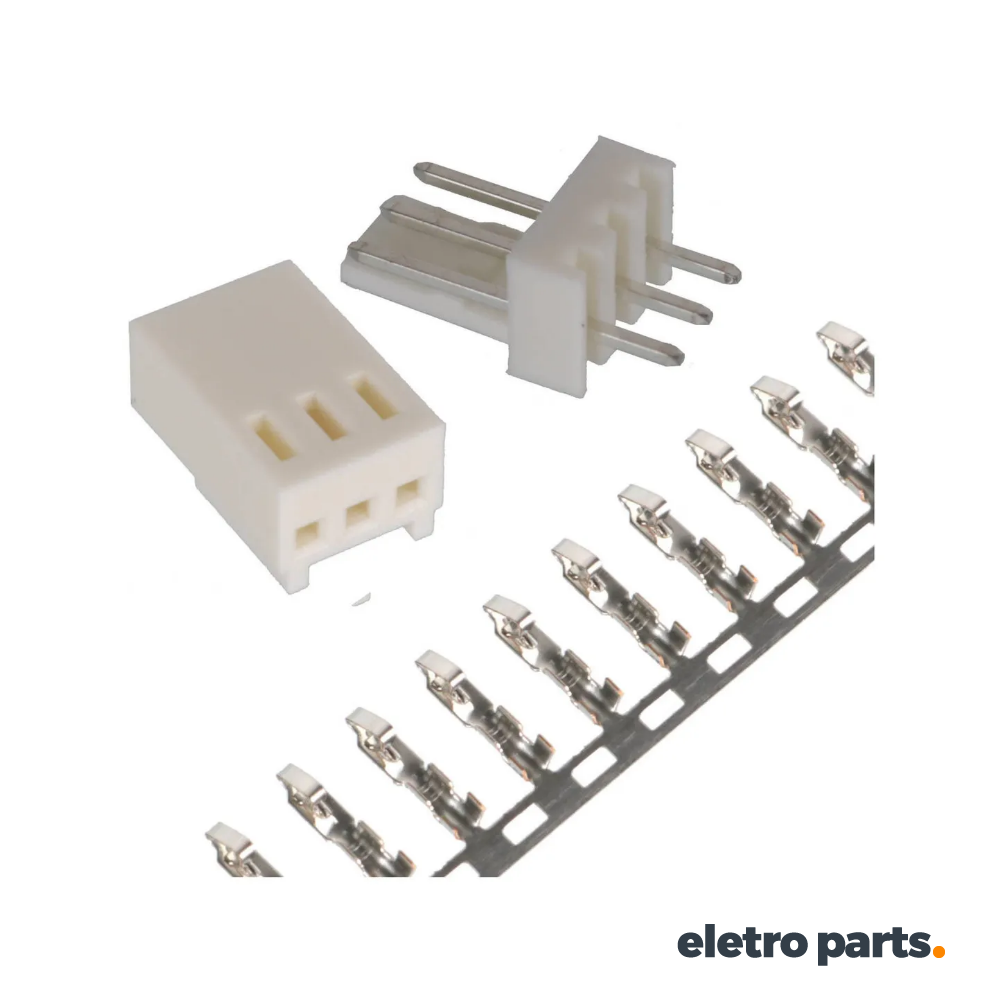 Conector KK 3 Vias - Macho + Fêmea + Terminal - Kit Completo