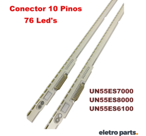 Barra de Led Samsung 55" UN55ES7000 55ES8000 55ES6100 - 10 Pinos