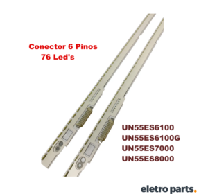 Barra de Led Samsung 55" UN55ES6100 55ES7000 55ES8000 - 6 Pinos