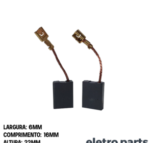 Escova de Carvão p/ Esmerilhadeira Angular Bosch GWS 22-230 -- 22 x 6 x 16 mm (PAR)