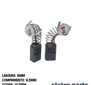 Escova de Carvão p/ Serra Mármore Makita 4100NB - 14,5 x 6 x 9,5 mm (PAR)