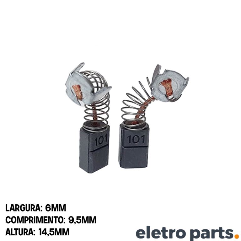 Escova de Carvão p/ Serra Mármore Makita 4100NB - 14,5 x 6 x 9,5 mm (PAR)