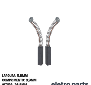 Escova de Carvão para Aspirador Wap - 26,8 x 5,8 x 8,9 mm (PAR)