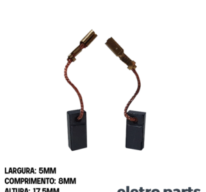Escova de Carvão para Esmerilhadeira Bosch Angular - 17,5 x 5 x 8 mm (PAR)