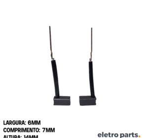 Escova de Carvão p/ Lixadeira Orbital Dewalt - 14 x 6 x 7 mm (PAR)