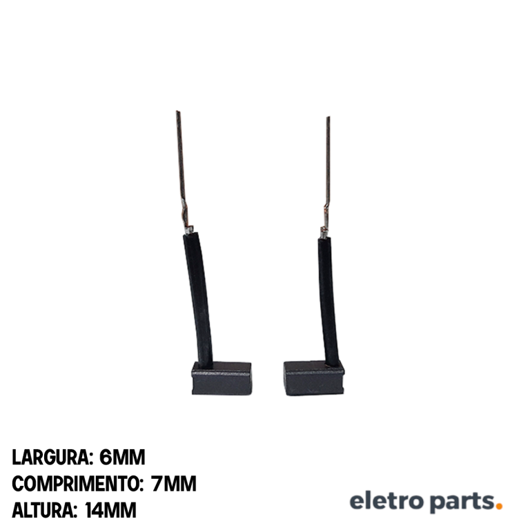 Escova de Carvão p/ Lixadeira Orbital Dewalt - 14 x 6 x 7 mm (PAR)