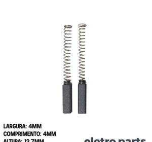 Escova de Carvão p/ Máquina de Costura Singer - 13,7 x 4 x 4 mm (PAR)