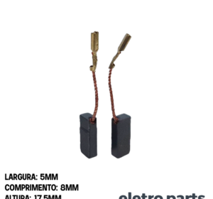 Escova de Carvão para Martelo Bosch 1126 - 17,5 x 5 x 8 mm (PAR)