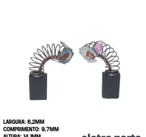 Escova de Carvão p/ Serra Mármore Bosch 1551-0 -- 14,1 x 6,2 x 9,7 mm (PAR)