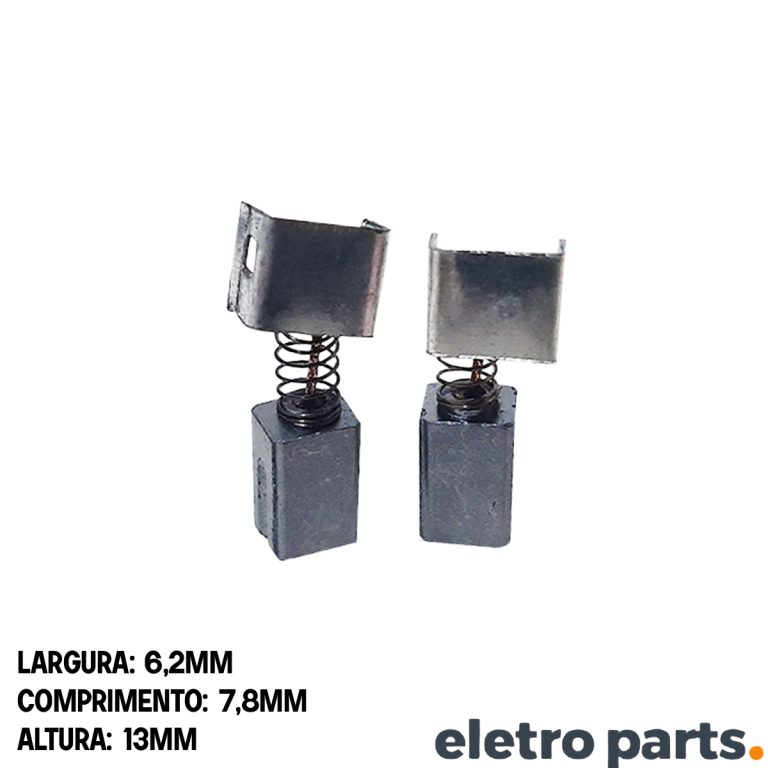 Escova de Carvão p/ Esmerilhadeira Black & Decker - 13 x 6,2 x 7,8 mm (PAR)