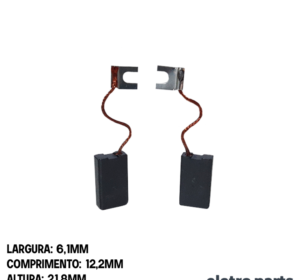 Escova de Carvão p/ Serra Mármore Bosch Politriz / Lixadeira - 21,8 x 6,1 x 12,2 mm (PAR)