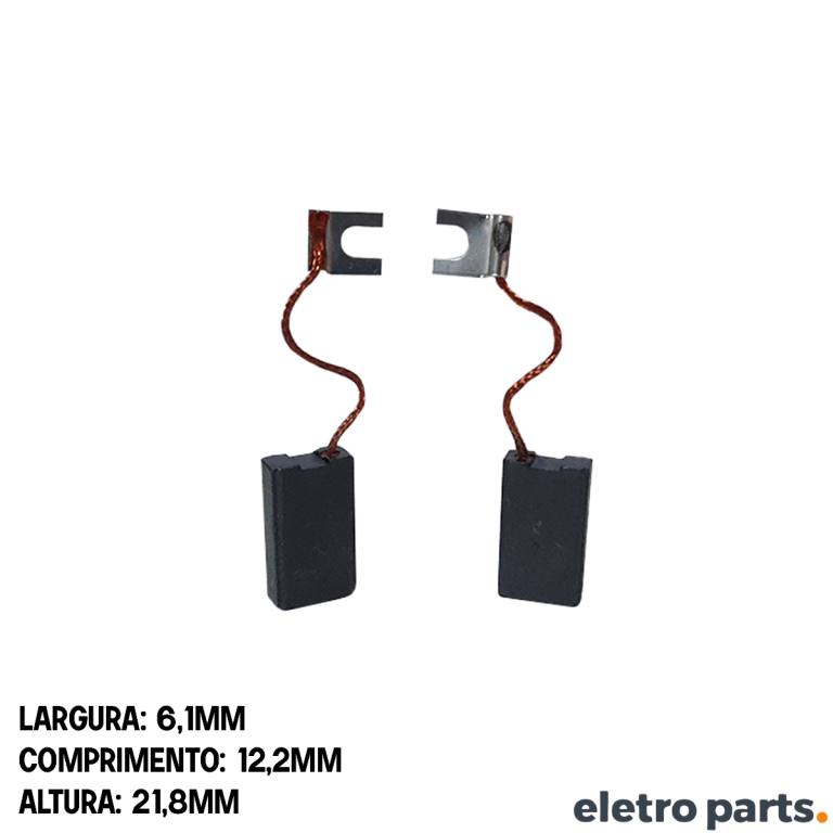 Escova de Carvão p/ Serra Mármore Bosch Politriz / Lixadeira - 21,8 x 6,1 x 12,2 mm (PAR)