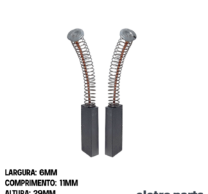 Escova de Carvão p/ Aspirador Alfa - 29 x 6 x 11 mm (PAR)