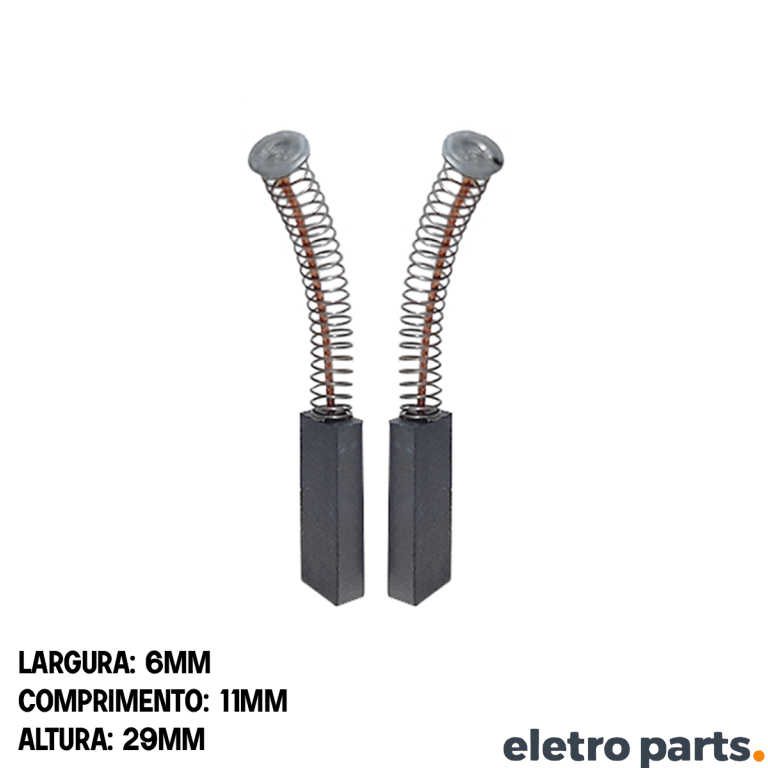 Escova de Carvão p/ Aspirador Alfa - 29 x 6 x 11 mm (PAR)