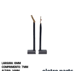 Escova de Carvão p/ Furadeira Dewalt 3/8 107 - 503 - 508 -- 14 x 6 x 7 mm (PAR)