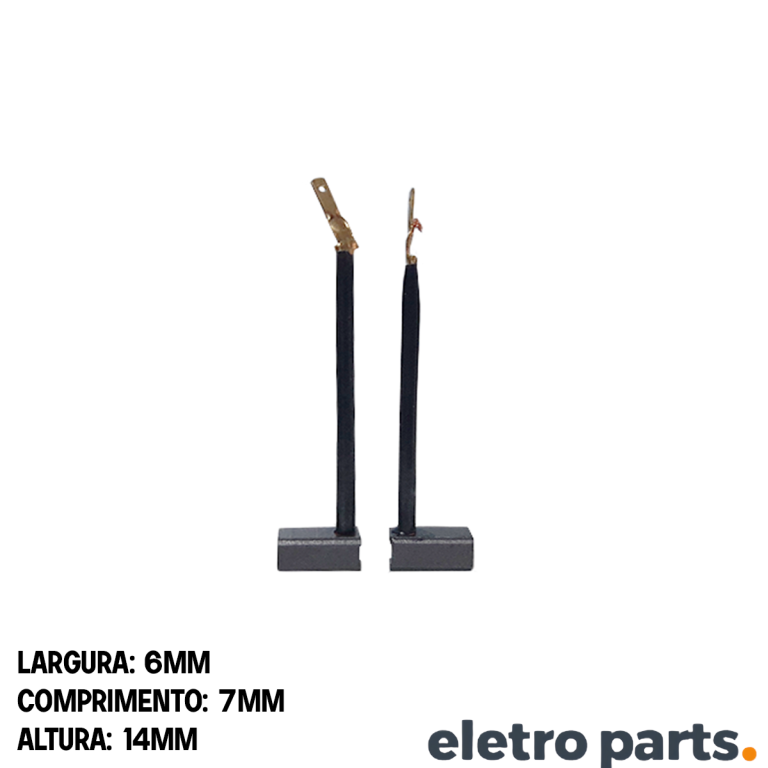 Escova de Carvão p/ Furadeira Dewalt 3/8 107 - 503 - 508 -- 14 x 6 x 7 mm (PAR)