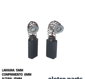 Escova de Carvão p/ Furadeira Bosch Hobby - Serra Tico Tico -- 15 x 5 x 8 mm (PAR)