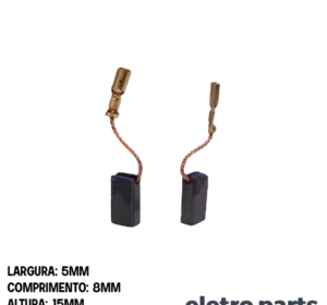Escova de Carvão para Esmerilhadeira Angular GWS 9-125 -- 15 X 5 X 8 mm (PAR)