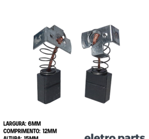 Escova de Carvão p/ Serra Mármore Bosch 1551-3 -- 15 x 6 x 12 mm (PAR)