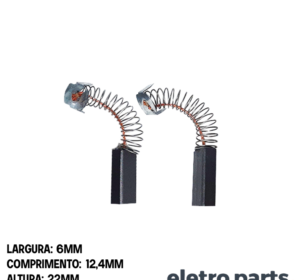 Escova de Carvão Chicote Esmeril Reto Sir - 22 x 6 x 12,4 mm (PAR)