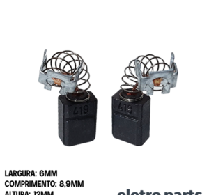 Escova de Carvão CB419 - 12 x 6 x 8,8 mm (PAR)