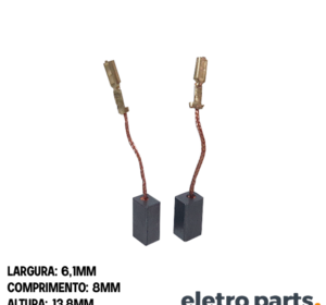 Escova de Carvão Esmerilhadeira Black & Decker / Dewalt - 13,8 x 6,1 x 8 mm (PAR)