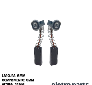 Escova de Carvão para Cortador de Grama Castor - 22 x 6 x 9 mm (PAR)