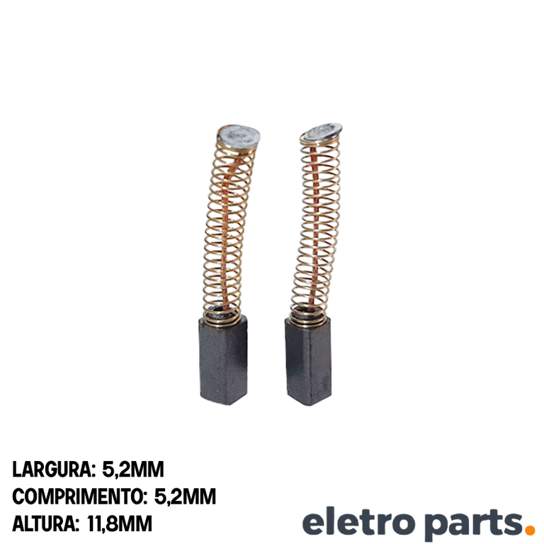 Escova de Carvão para Furadeira Singer - 11,8 x 5,2 x 5,2 mm (PAR)