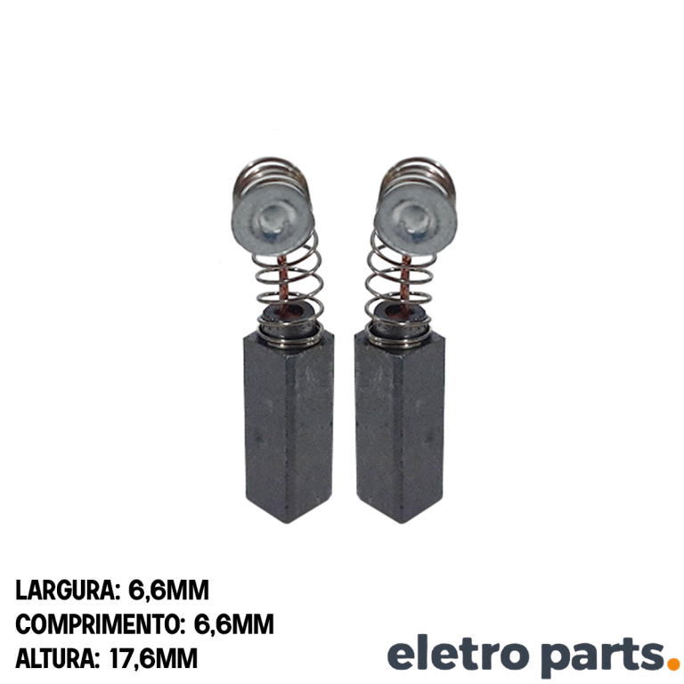 Escova de Carvão Liquidificador Walita Campeão - 17,6 x 6,6 x 6,6 mm (PAR)