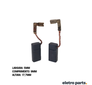 Escova de Carvão p/ Martelete Bosh GBH 2-24D - 17,7 x 5,0 x 9 mm (PAR)