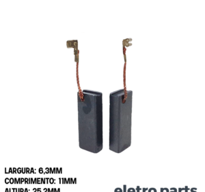 Escova de Carvão CB 350 / Martelo Makita - 25,2 x 6,3 x 11 mm (PAR)