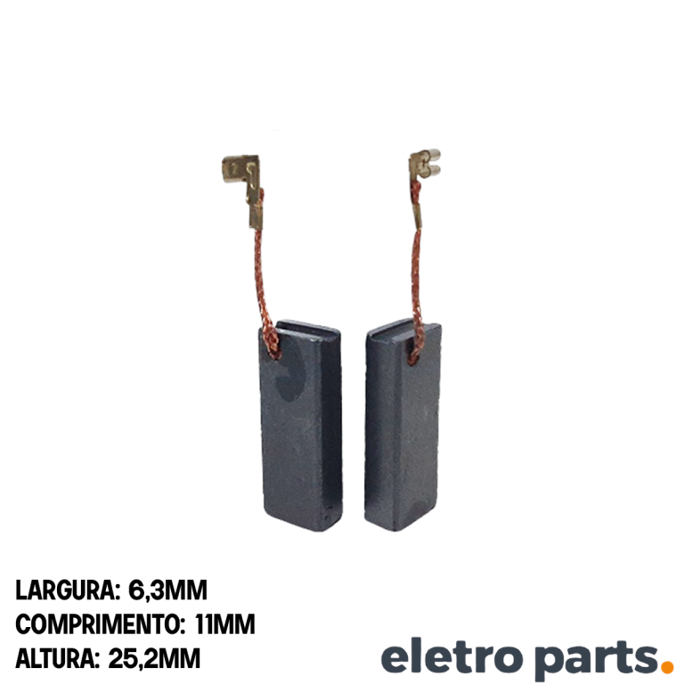 Escova de Carvão CB 350 / Martelo Makita - 25,2 x 6,3 x 11 mm (PAR)