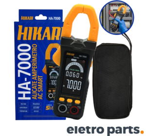 Alicate Amperímetro Digital True RMS HA-7000 Hikari 800A NCV CAT III 600V