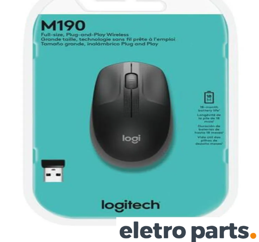 Mouse Sem Fio Logitech M190 Cinza - Imagem 4