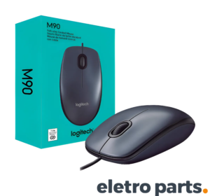 Mouse com Fio Logitech M90 Preto USB Ambidestro Plug and Play Original