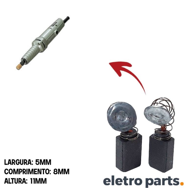 Escova de Carvão CB72 p/ Furadeira | Makita - 11 x 5 x 8 mm (PAR) - Imagem 2