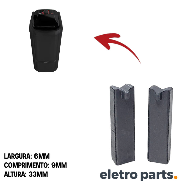 Escova de Carvão para Arno Fontana - 33 x 6 x 9 mm (PAR) - Imagem 2