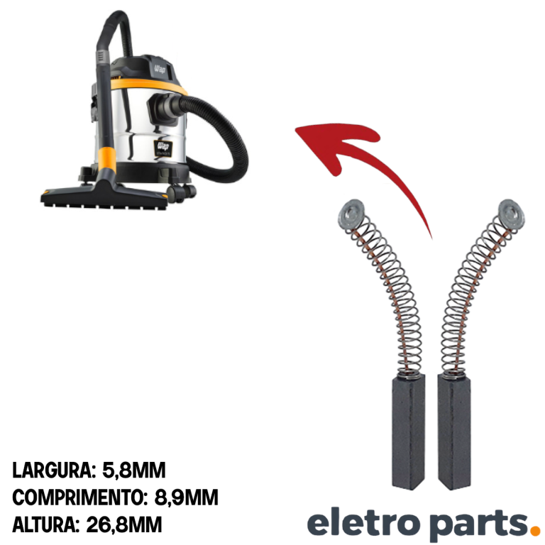 Escova de Carvão para Aspirador Wap - 26,8 x 5,8 x 8,9 mm (PAR) - Imagem 2