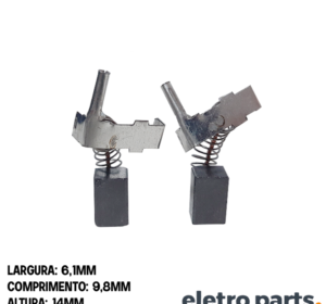 Escova de Carvão p/ Serra Circular Bosch 1573 GKS 7 1/4 - 14 x 6,1 x 9,8 mm (PAR)