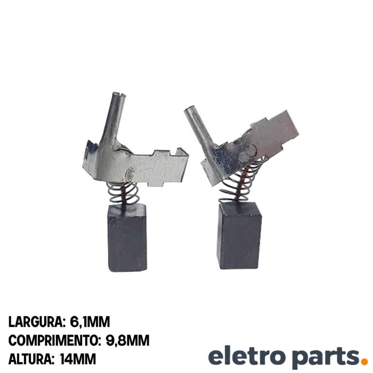 Escova de Carvão p/ Serra Circular Bosch 1573 GKS 7 1/4 - 14 x 6,1 x 9,8 mm (PAR)