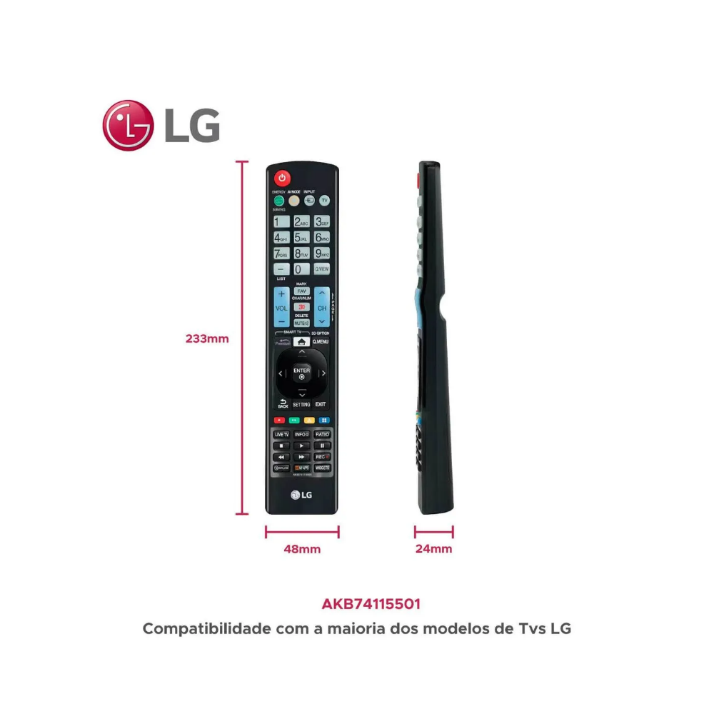 Controle Remoto TV LG AKB74115501 3D My Apps - Original - Imagem 3