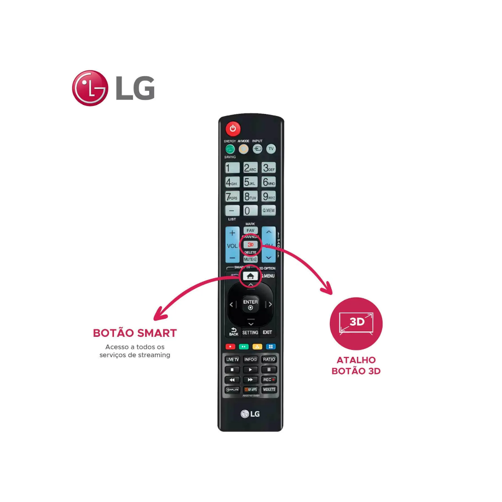 Controle Remoto TV LG AKB74115501 3D My Apps - Original