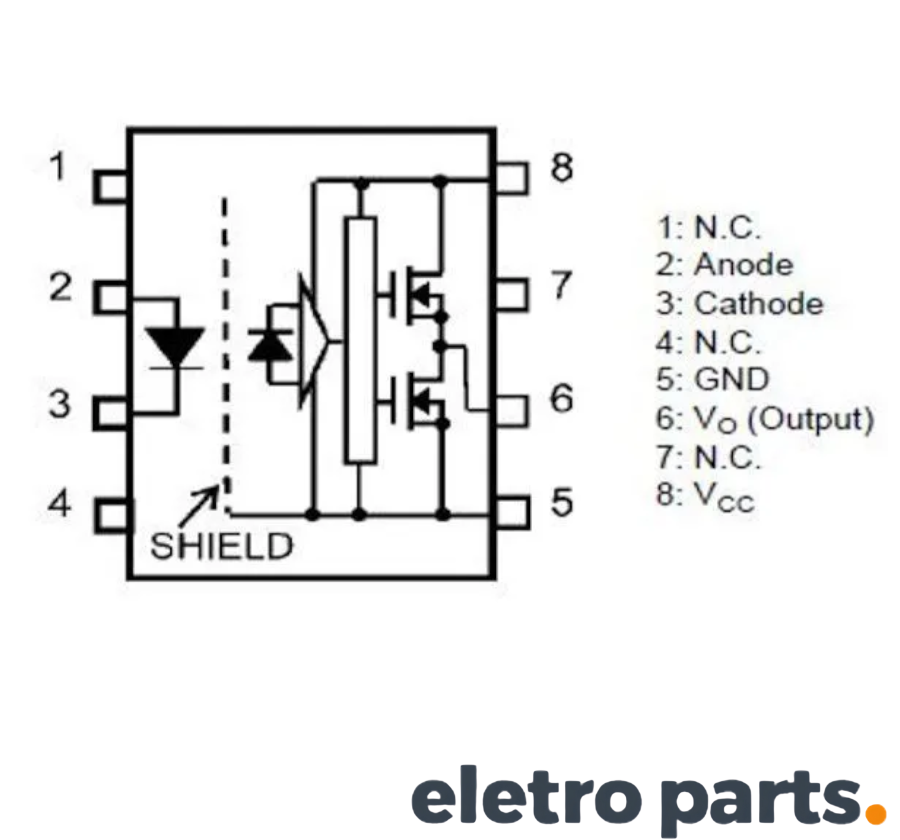 CI TLP352 Driver Isolado MOSFET IGBT DIP-8 - Imagem 3